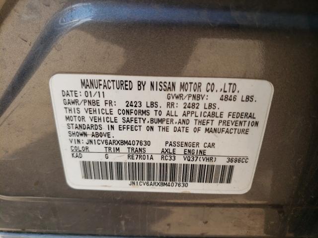 2011 INFINITI G37 JN1CV6ARXBM407630