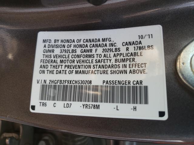 2012 HONDA CIVIC EX-L 2HGFB2F9XCH530208