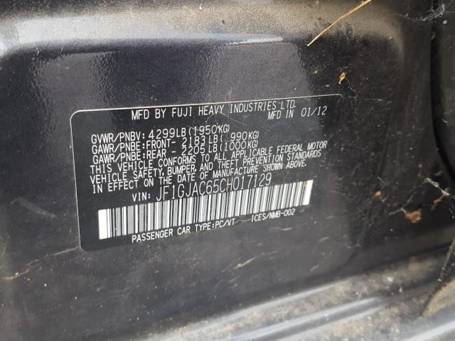 2012 SUBARU IMPREZA PR JF1GJAC65CH017129