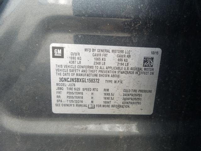 2016 CHEVROLET TRAX LS 3GNCJNSBXGL158372
