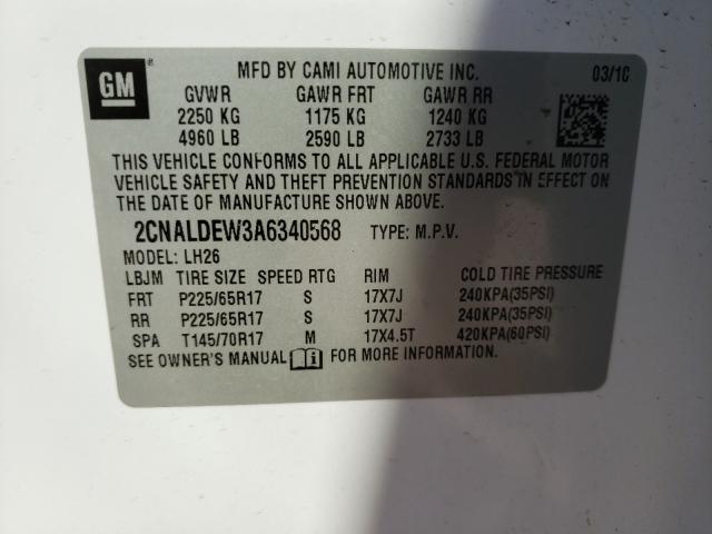 2010 CHEVROLET EQUINOX LT 2CNALDEW3A6340568
