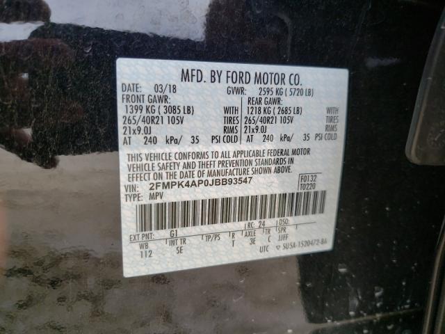 2FMPK4AP0JBB93547 2018 Ford Edge Sport