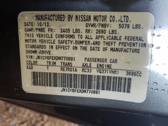 2013 INFINITI G37 SPORT JN1CV6FEXDM770891