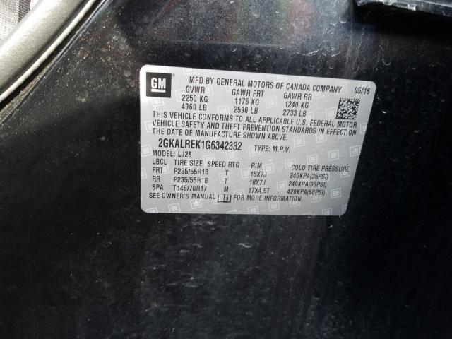 2016 GMC TERRAIN DE 2GKALREK1G6342332