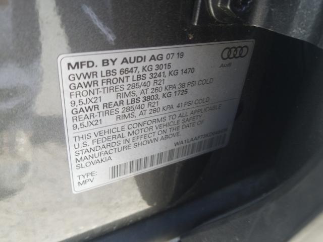 VIN WA1LAAF73KD048439 2019 Audi Q7, Premium Plus no.10