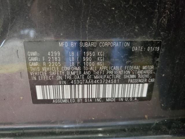 2019 SUBARU IMPREZA 4S3GTAA64K3724581