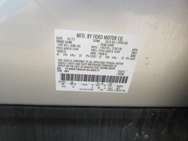 2015 FORD EXPLORER 1FM5K7B93FGC26517