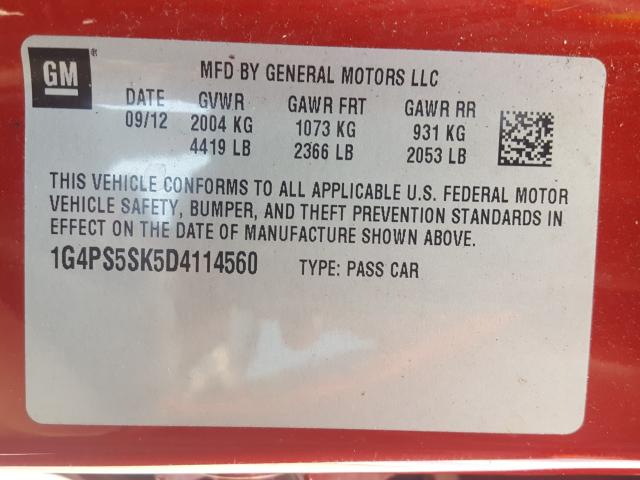 2013 BUICK VERANO 1G4PS5SK5D4114560