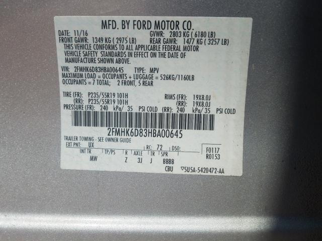 2017 FORD FLEX LIMIT 2FMHK6D83HBA00645