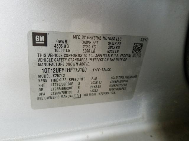2017 GMC SIERRA K25 1GT12UEY1HF179100