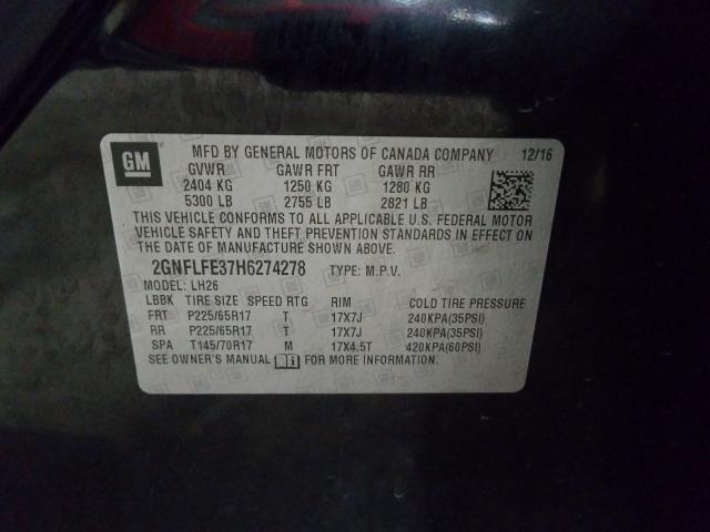 2017 CHEVROLET EQUINOX LT 2GNFLFE37H6274278