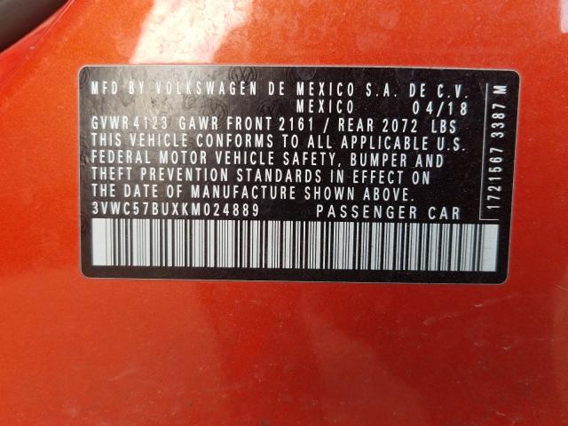 2019 VOLKSWAGEN JETTA S 3VWC57BUXKM024889