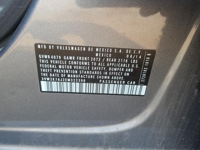 2014 VOLKSWAGEN JETTA BASE 3VW2K7AJ2EM322398