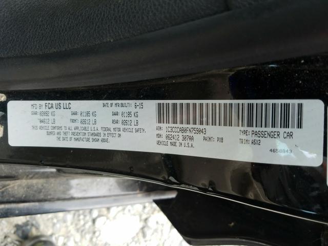 2015 CHRYSLER 200 LIMITE 1C3CCCAB0FN759043