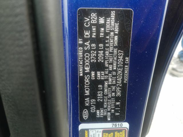 2019 KIA FORTE FE 3KPF24AD2KE109437