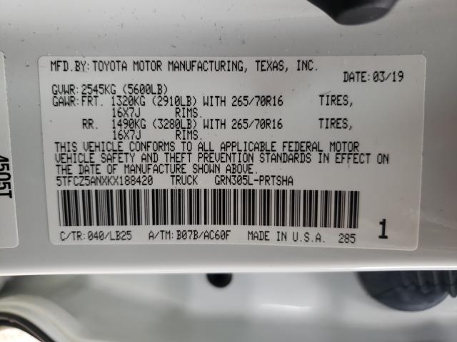 2019 TOYOTA TACOMA DOU 5TFCZ5ANXKX188420