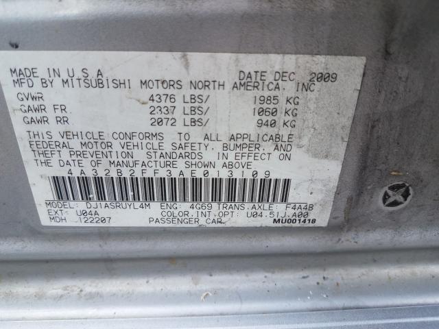 2010 MITSUBISHI GALANT FE 4A32B2FF3AE013109