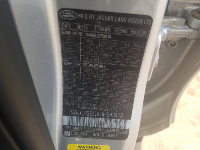 2017 LAND ROVER DISCOVERY SALCP2BGXHH643413