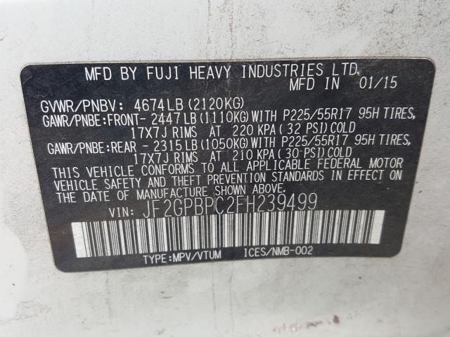 2015 SUBARU XV CROSSTR JF2GPBPC2FH239499