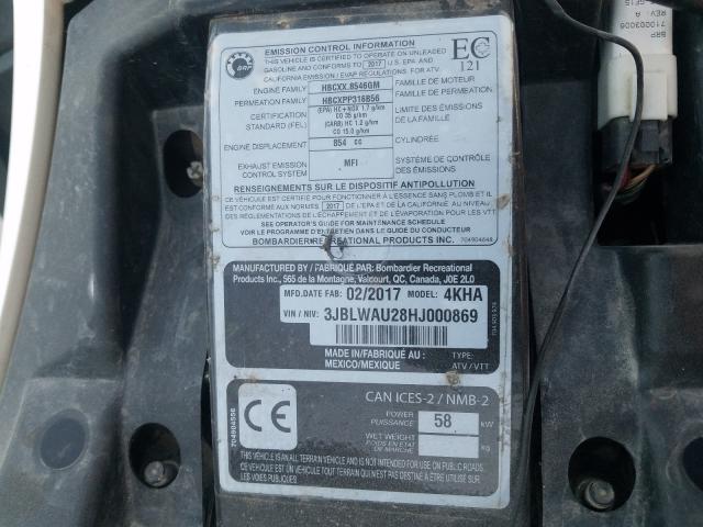 2017 CAN-AM OUTLANDER 3JBLWAU28HJ000869