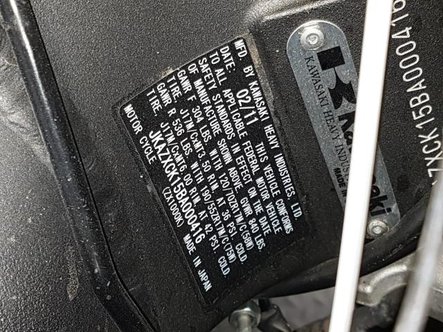 2011 KAWASAKI ZX1000 K JKAZXCK15BA000416