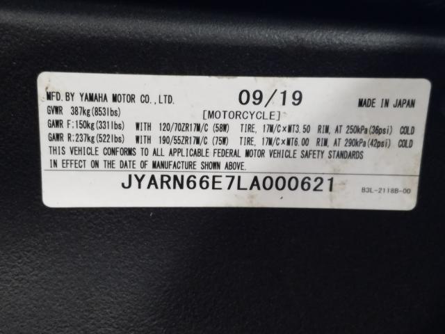 2020 YAMAHA YZFR1 JYARN66E7LA000621