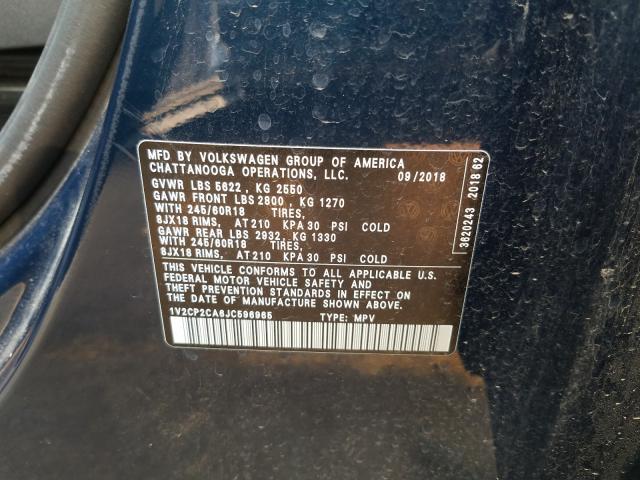 2018 VOLKSWAGEN ATLAS SE 1V2CP2CA6JC596965