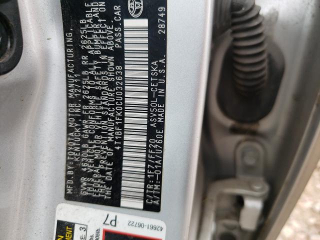 2012 TOYOTA CAMRY BASE 4T1BF1FK0CU032638