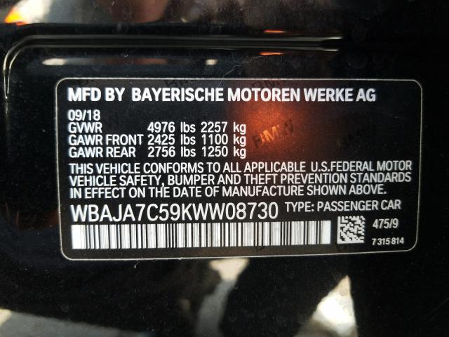 2019 BMW 530 XI WBAJA7C59KWW08730