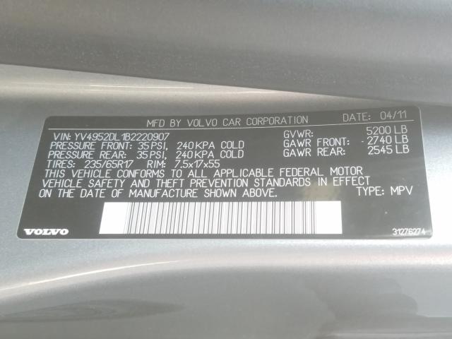 2011 VOLVO XC60 3.2 YV4952DL1B2220907