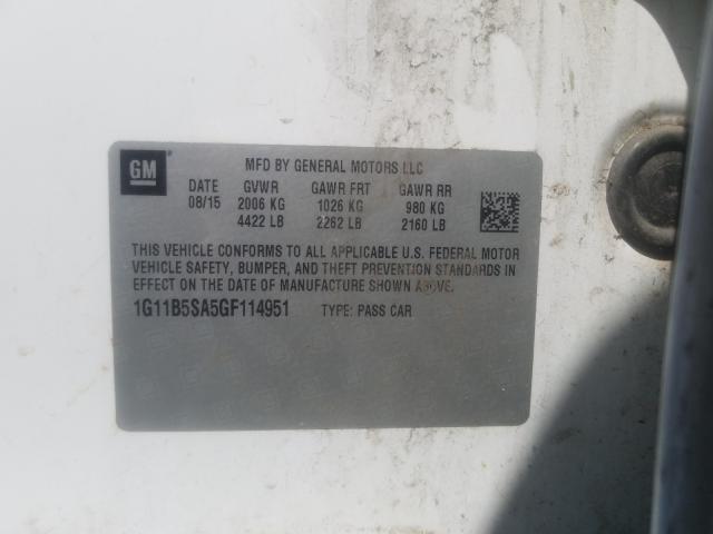 2016 CHEVROLET MALIBU LIM 1G11B5SA5GF114951