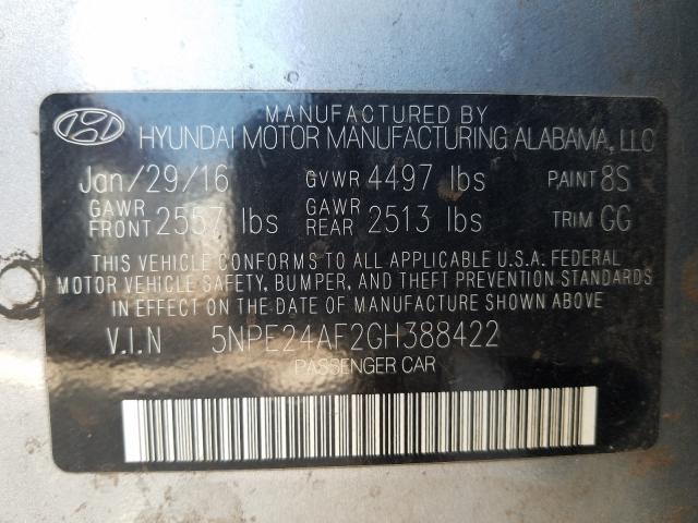 2016 HYUNDAI SONATA SE 5NPE24AF2GH388422