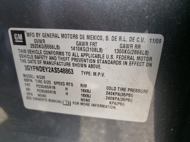 2010 cadillac srx tire size