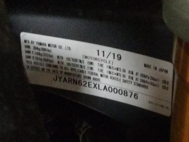2020 YAMAHA MTT09 GT JYARN62EXLA000876