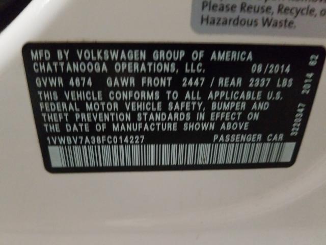 2015 VOLKSWAGEN PASSAT SE 1VWBV7A38FC014227