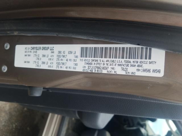 2010 DODGE RAM 1500 3D7JV1EP8AG106507