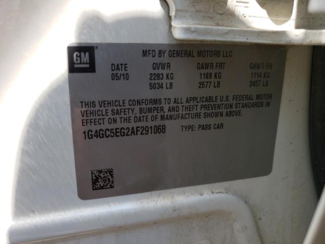 2010 BUICK LACROSSE C 1G4GC5EG2AF291068