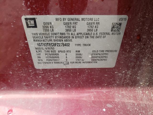 2015 GMC SIERRA K15 1GTV2TEC8FZ279402