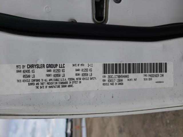 2011 DODGE CHARGER PO 2B3CL1CT8BH540003