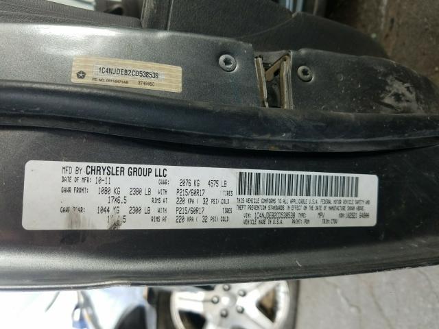2012 JEEP COMPASS LA 1C4NJDEB2CD538538