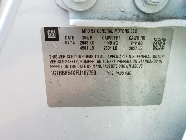 VIN 1G1RB6E4XFU107759 2015 Chevrolet Volt no.10