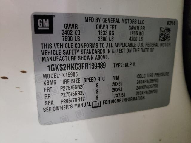 2015 GMC YUKON XL K 1GKS2HKC3FR139489