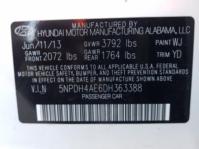 2013 HYUNDAI ELANTRA GL 5NPDH4AE6DH363388