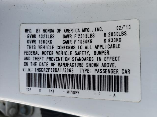 2013 HONDA ACCORD EXL 1HGCR2F89DA115063