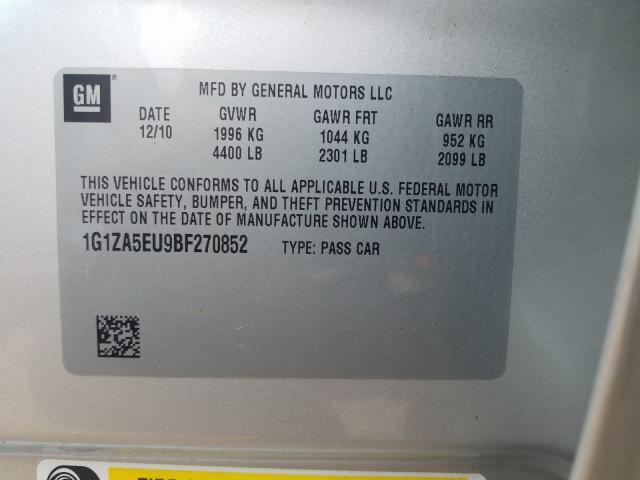 2011 CHEVROLET MALIBU LS 1G1ZA5EU9BF270852