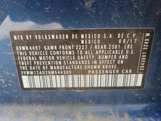 2017 VOLKSWAGEN GOLF ALLTR 3VWM17AU2HM544305