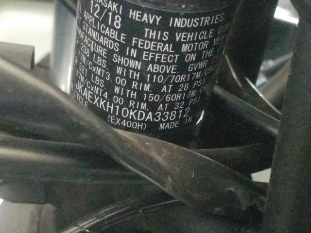 2019 KAWASAKI EX400 JKAEXKH10KDA33812
