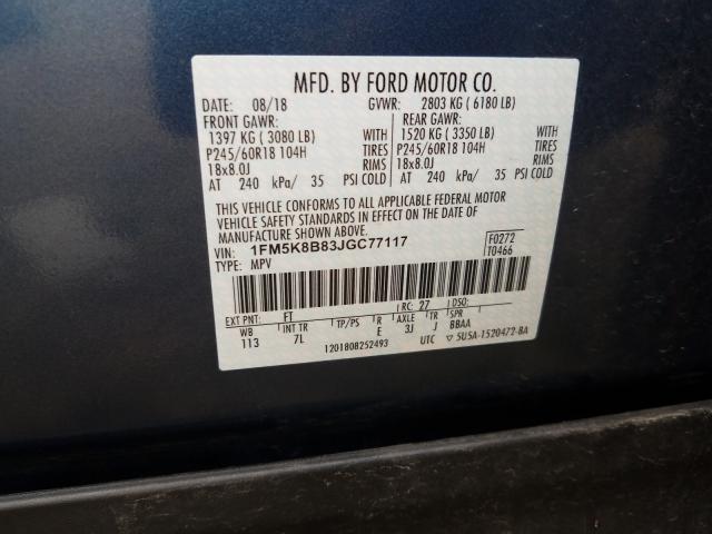 2018 FORD EXPLORER 1FM5K8B83JGC77117