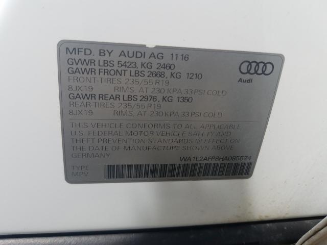 VIN WA1L2AFP8HA085574 2017 Audi Q5, Premium Plus no.10