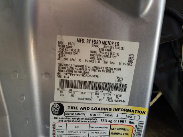 2013 FORD F150 4WD 1FTFW1CF9DFD55038
